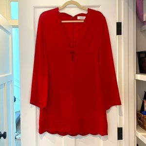ALC red scallop v next dress. Long slightly belled sleeves